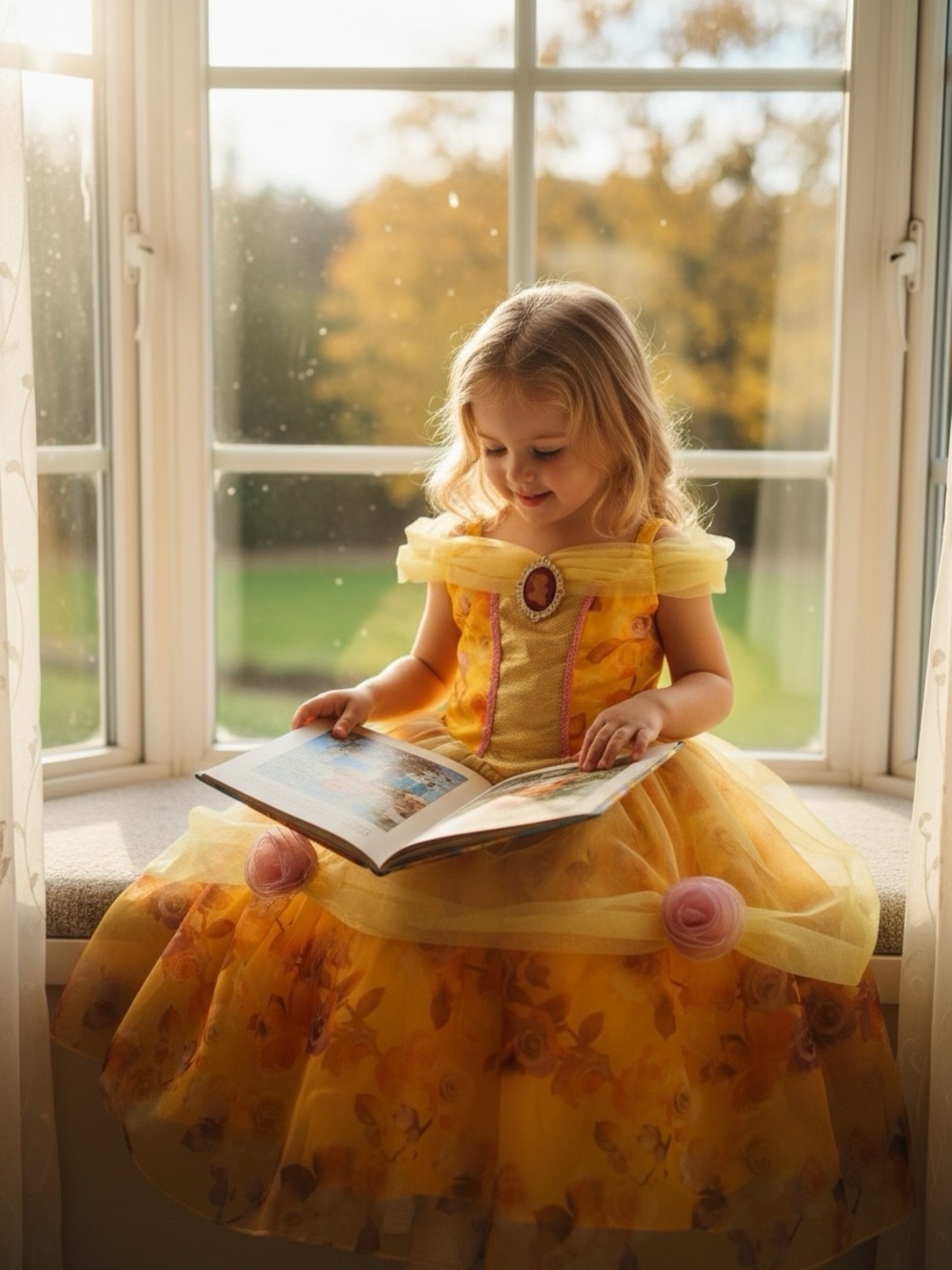 Disney Belle Costume Dress Yellow Ball Gown Beauty and the Beast Princess Sz 2